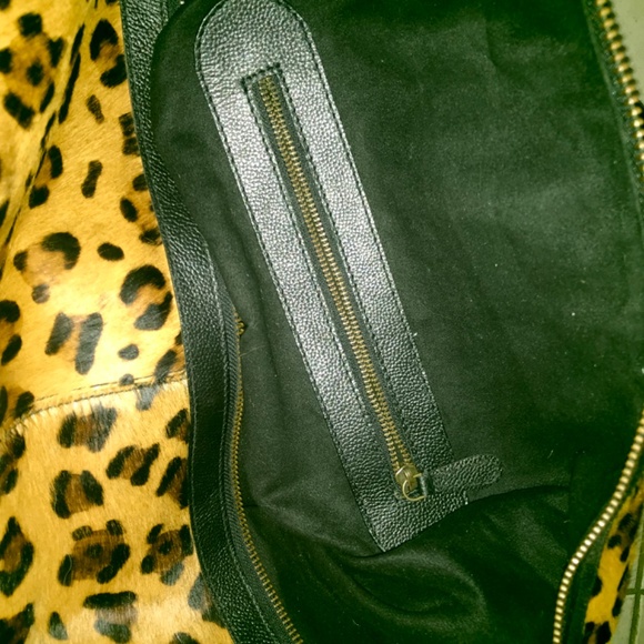 Pottery Barn “ Monroe” calf hair leather carry-on weekender bag - Picture 9 of 16